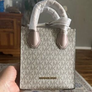 Michael Kors Beige and Blush Signature Mini Tote